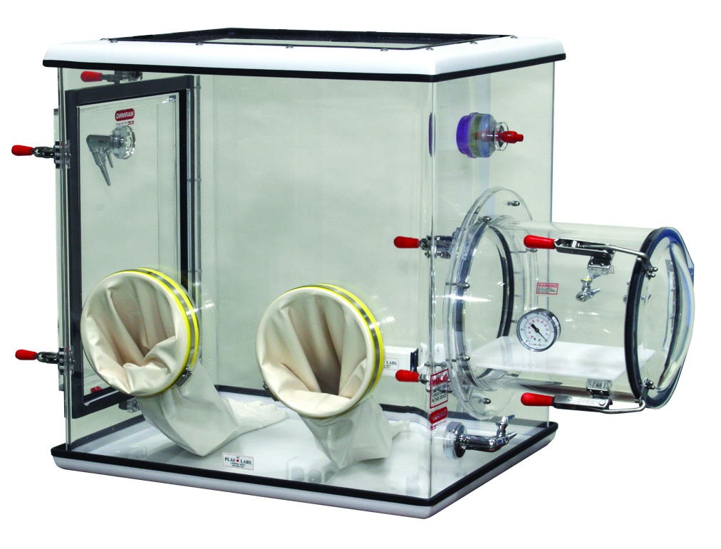Plas-Labs 810-SG10 compact glove box, Rowe code IG0182